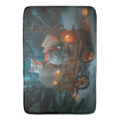 Russisch Blauw Kat Sneeuwachtige Sleigh Kerstmisde Badmat (Voorkant Verticaal)