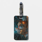 Russisch Blauw Kat Sneeuwachtige Sleigh Kerstmisde Bagagelabel (Achterkant verticaal)