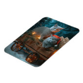 Russisch Blauw Kat Sneeuwachtige Sleigh Kerstmisde Magneet (Linkerzijde)