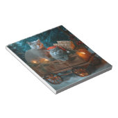 Russisch Blauw Kat Sneeuwachtige Sleigh Kerstmisde Notitieblok (Schuin)