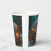 Russisch Blauw Kat Sneeuwachtige Sleigh Kerstmisde Papieren Bekers (Links)