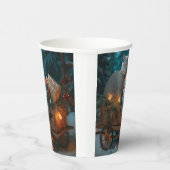 Russisch Blauw Kat Sneeuwachtige Sleigh Kerstmisde Papieren Bekers (Rechts)