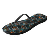 Russisch Blauw Kat Sneeuwachtige Sleigh Kerstmisde Teenslippers (Schuin)