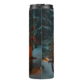 Russisch Blauw Kat Sneeuwachtige Sleigh Kerstmisde Thermosbeker (Achterkant)