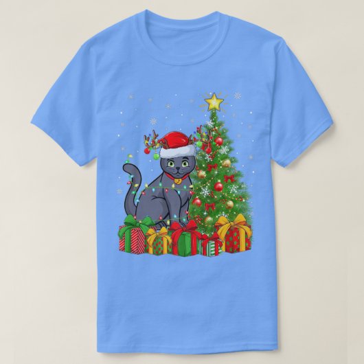 Russisch blauw kat verlichtingsterrein Russisch bl T-shirt (Design voorkant)