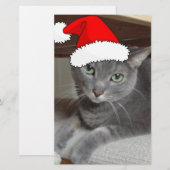 Russisch blauw kerstfeest briefpapier (Voorkant / Achterkant)