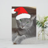 Russisch blauw kerstfeest briefpapier (Staand voorkant)