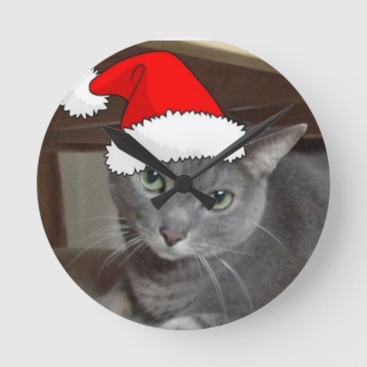 Russisch blauw kerstfeest ronde klok (Voorkant)