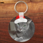 Russisch blauw kerstfeest sleutelhanger (Voorkant)