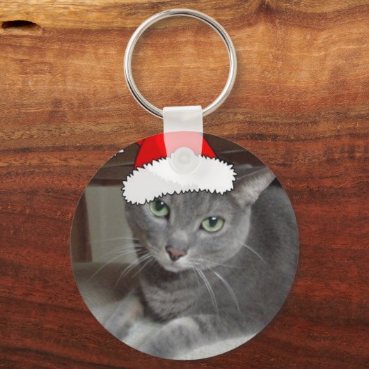 Russisch blauw kerstfeest sleutelhanger (Voorkant)