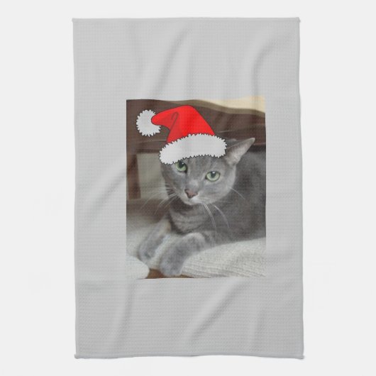 Russisch blauw kerstfeest theedoek (Verticaal)