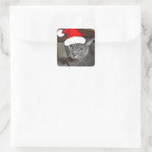 Russisch blauw kerstfeest vierkante sticker (Tas)