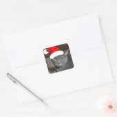 Russisch blauw kerstfeest vierkante sticker (Envelop)