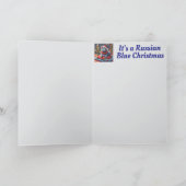 Russisch Blauw Kerstkous Kaart (Binnen)