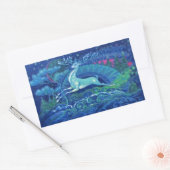  Russisch blauw kerstrendier Rechthoekige Sticker (Envelop)