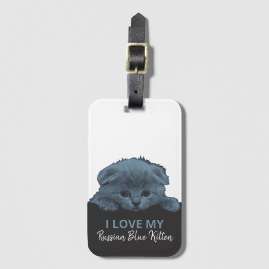 Russisch Blauw Kitten Bagagelabel (Voorkant (verticaal))