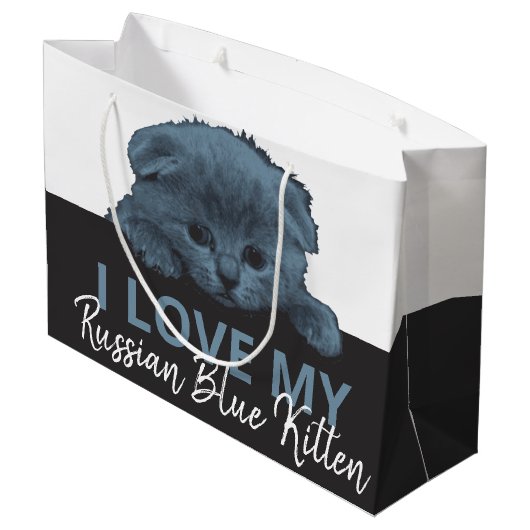 Russisch Blauw Kitten Groot Cadeauzakje (Achterkant Gekanteld)