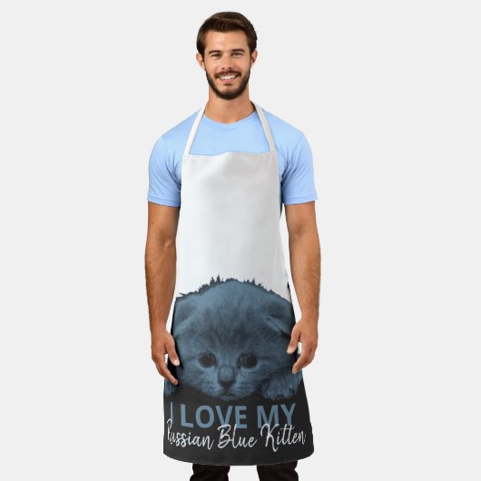 Russisch Blauw Kitten Schort (Gedragen)