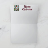 russisch blauw rendier feestdagen kaart (Binnen)