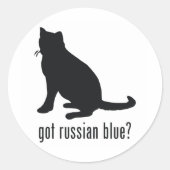 Russisch blauw ronde sticker (Voorkant)