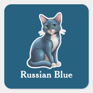 Russisch blauw vierkante sticker