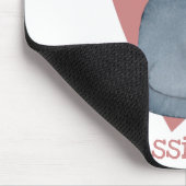 Russisch blauw Waterverf Kat Roze hart Muismat (Hoek)