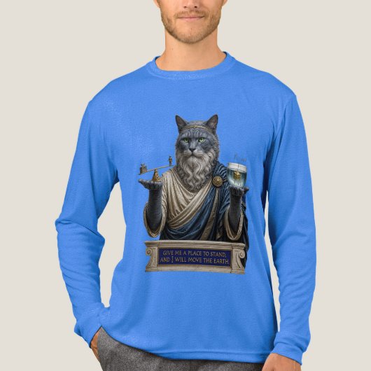 Russisch Blauwe Archimedes Kat Tri-Blend Shirt (Voorkant volledig)