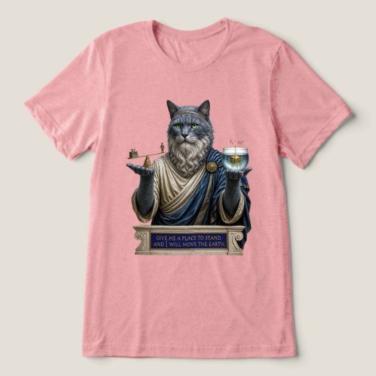 Russisch Blauwe Archimedes Kat Tri-Blend Shirt (Design voorkant)