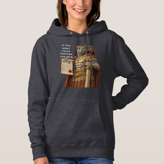 Russisch Blauwe Caesar Kat Hoodie (Voorkant)