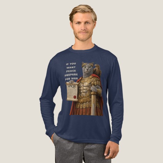 Russisch Blauwe Caesar Kat Tri-Blend Shirt (Voorkant)
