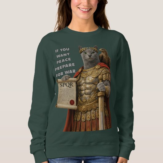 Russisch Blauwe Caesar Kat Trui (Voorkant)