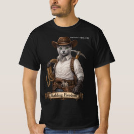 Russisch Blauwe Cowboy Kat – Vrijheid Bouwen T-shirt