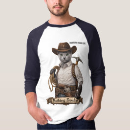 Russisch Blauwe Cowboy Kat – Vrijheid Bouwen T-shirt