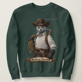 Russisch Blauwe Cowboy Kat – Vrijheid Bouwen Trui