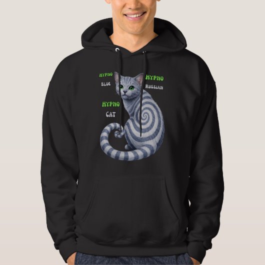 Russisch Blauwe Hypno Kat Hoodie (Voorkant)