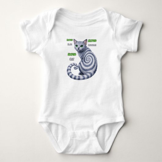 Russisch Blauwe Hypno Kat Romper (Voorkant)