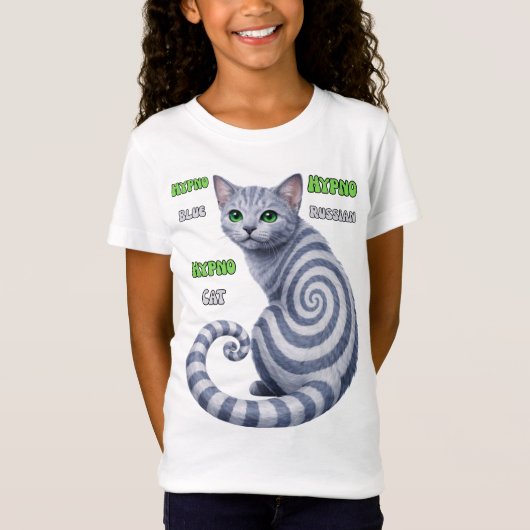 Russisch Blauwe Hypno Kat T-shirt (Voorkant)