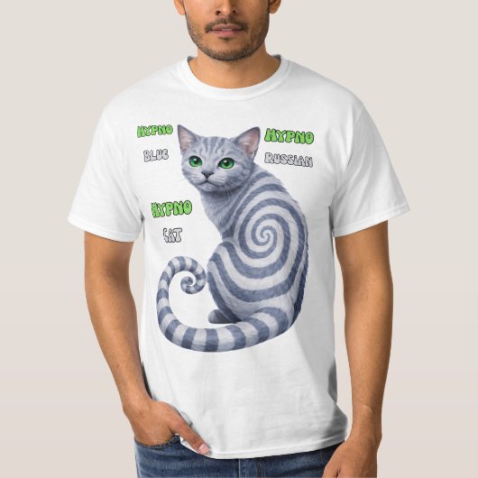Russisch Blauwe Hypno Kat T-shirt (Voorkant)