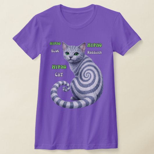 Russisch Blauwe Hypno Kat T-shirt (Laagn)