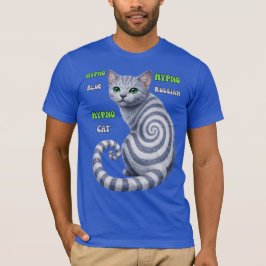 Russisch Blauwe Hypno Kat T-shirt