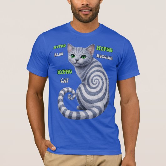 Russisch Blauwe Hypno Kat T-shirt (Voorkant)