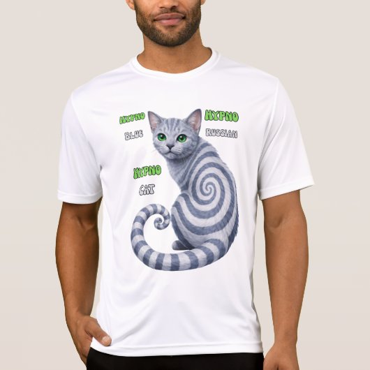 Russisch Blauwe Hypno Kat T-shirt (Voorkant)