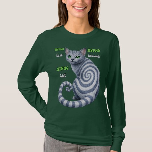 Russisch Blauwe Hypno Kat T-shirt (Voorkant)