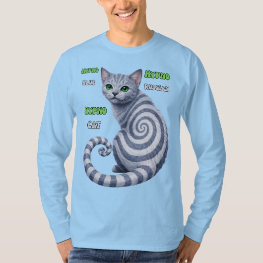 Russisch Blauwe Hypno Kat T-shirt (Voorkant)