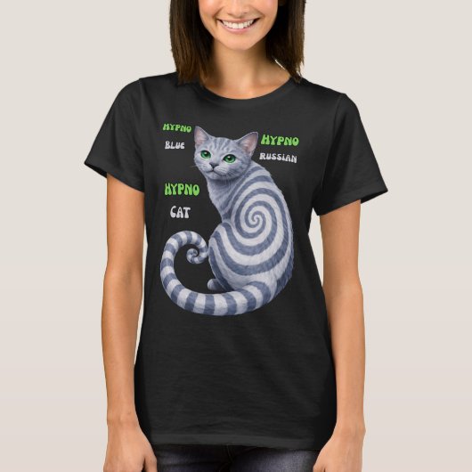 Russisch Blauwe Hypno Kat T-shirt (Voorkant)