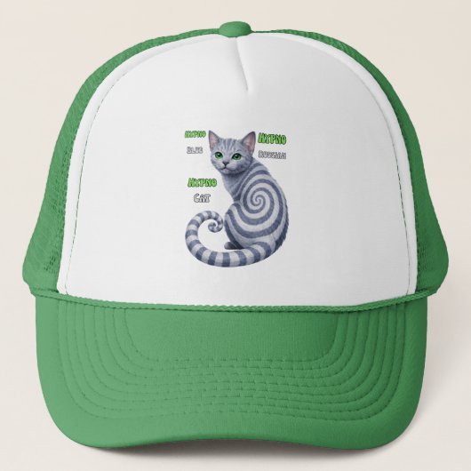Russisch Blauwe Hypno Kat Trucker Pet (Voorkant)