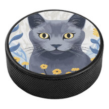 Russisch Blauwe Kat Gele Bloemen