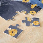 Russisch Blauwe Kat Gele Bloemen Legpuzzel (Zijkant)