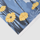 Russisch Blauwe Kat Gele Bloemen Tissuepapier (Detail)