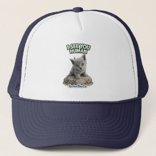 Russisch Blauwe Kat – Ik Zie Je Mens Trucker Pet